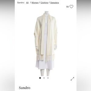 NWOT Sandro Open Cardigan with Fringe